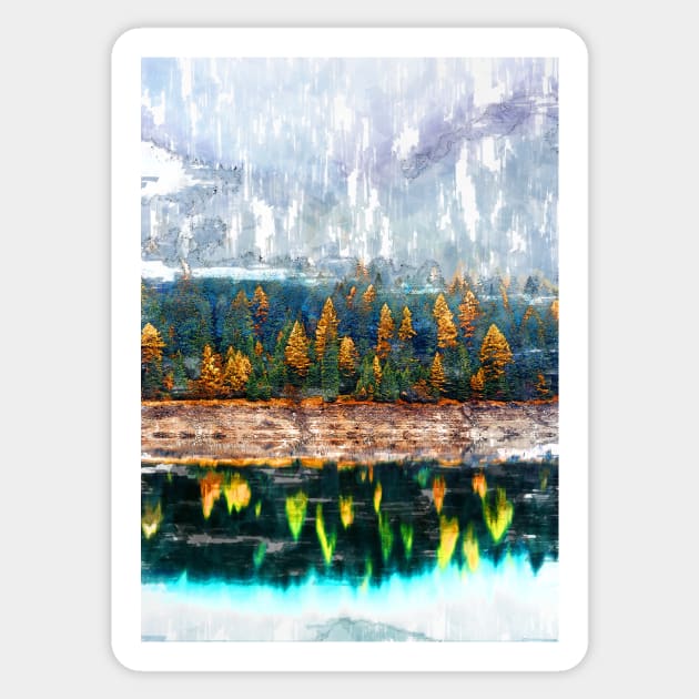 Foggy Forest Lake Reflection. For Foggy Forest Lovers. Sticker by ColortrixArt